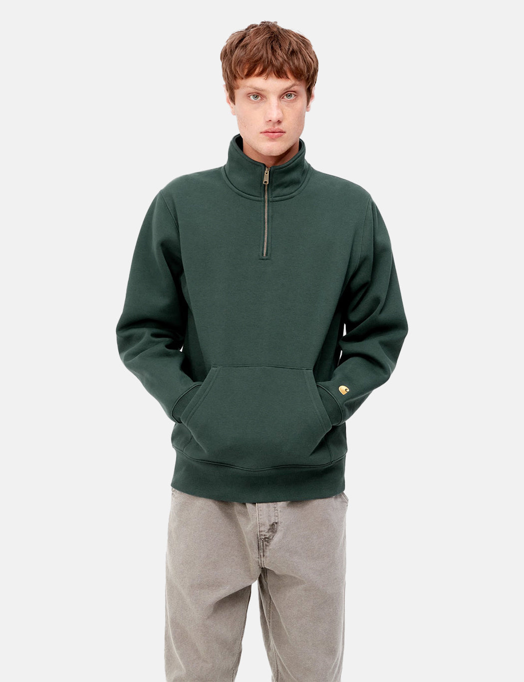 Chase Neck Zip Sweatshirt - Juniper Green