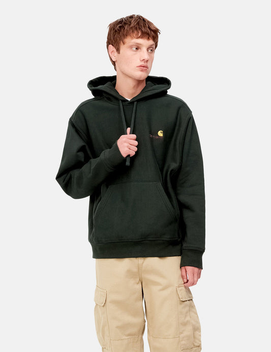 American Script Hooded Sweatshirt - Dark Cedar Green