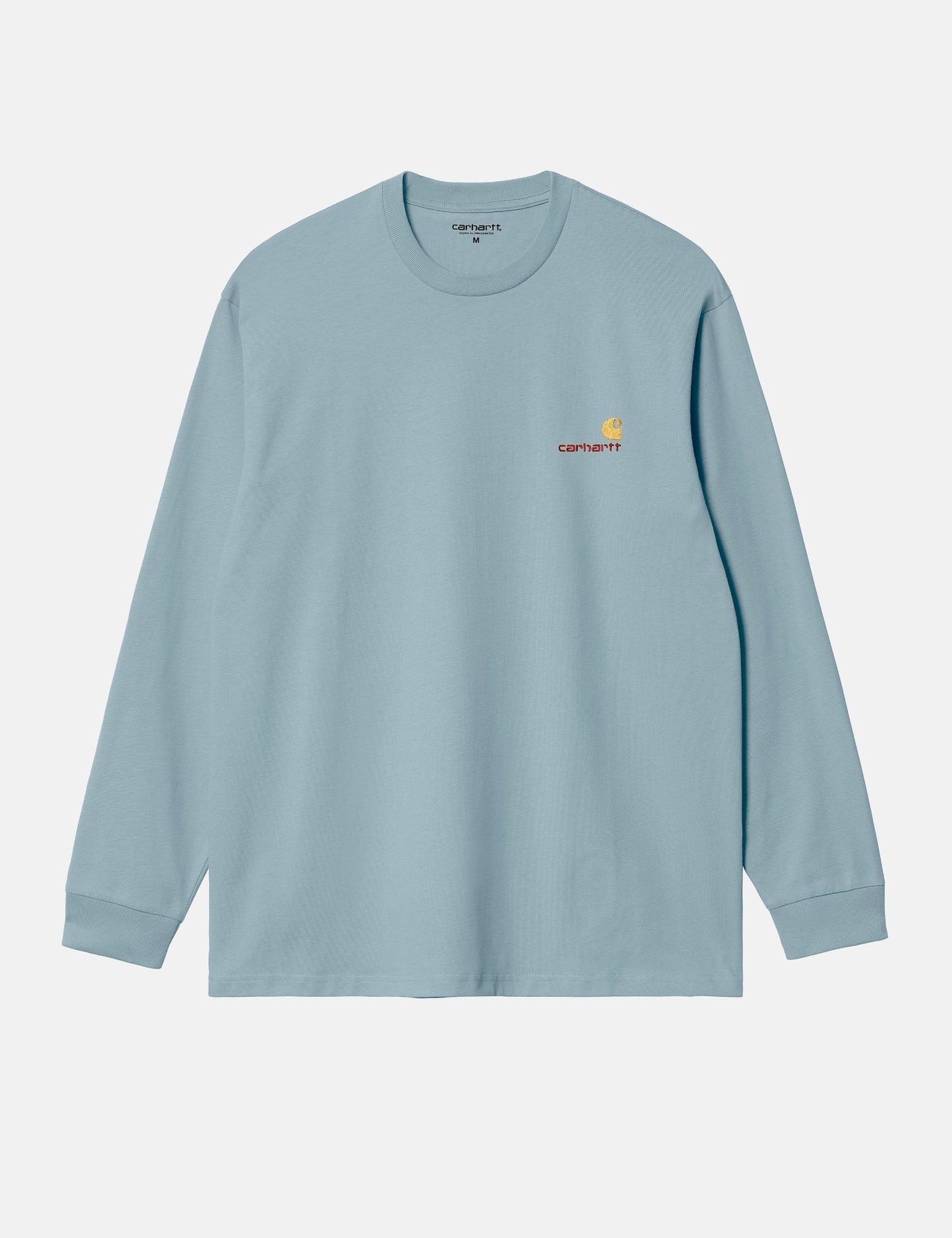 Long Sleeve American Script T-Shirt (Loose) - Frosted Blue