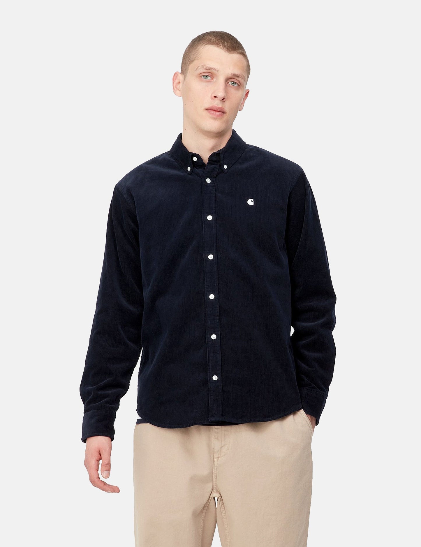 Madison Shirt (Fine Cord) - Piscine Blue/White