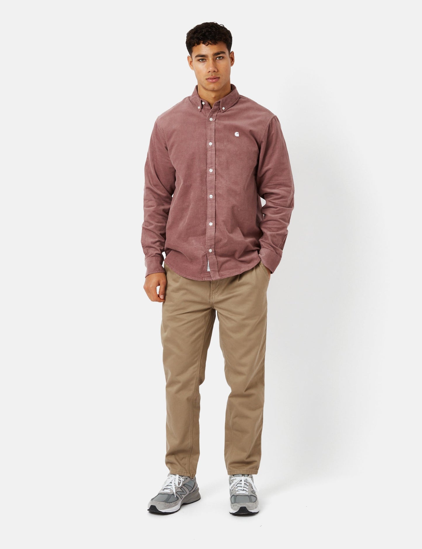 Madison Shirt (Fine Cord) - Lupinus Red/White