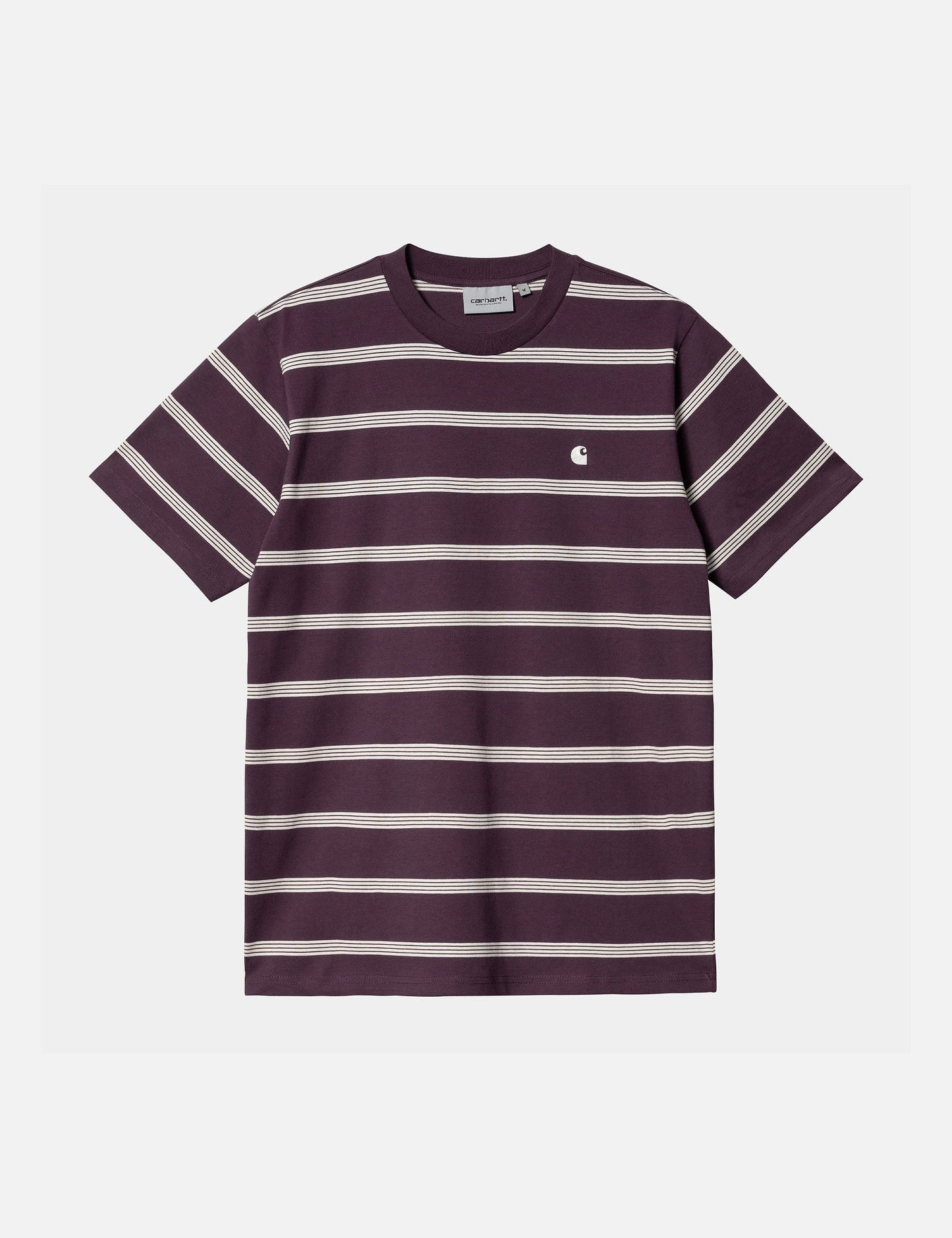 Glover Stripe T-Shirt - Dark Plum Purple/Wax/Wax