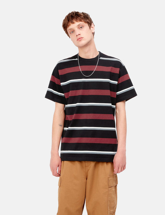 Bowman Stripe T-Shirt - Corvina Burgundy