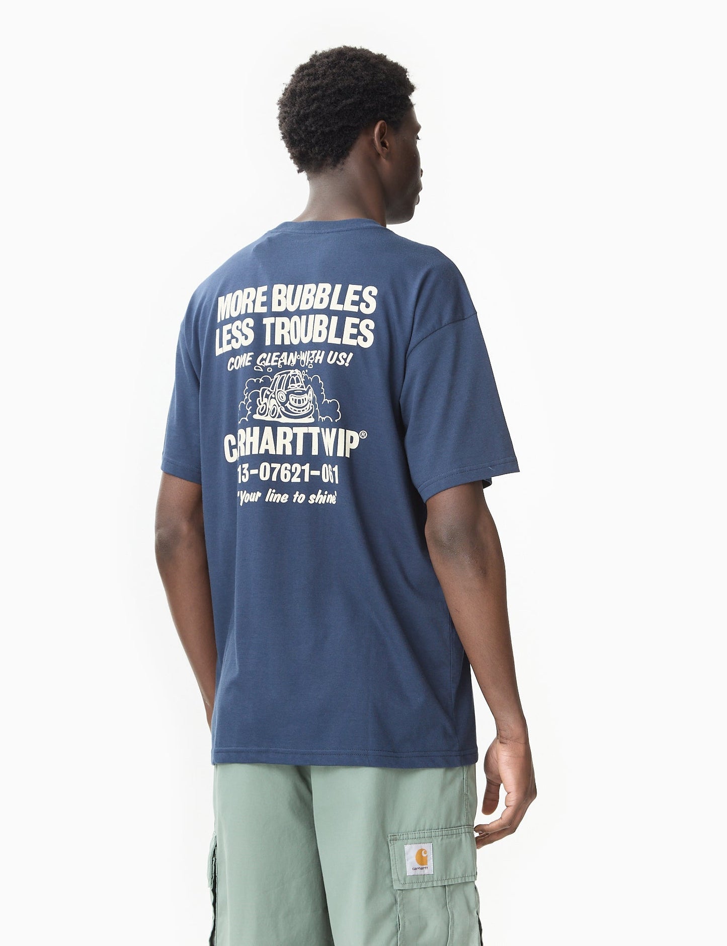 Less Troubles T-Shirt (Loose) - White/Black